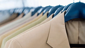 Dry cleaning on hangers picture