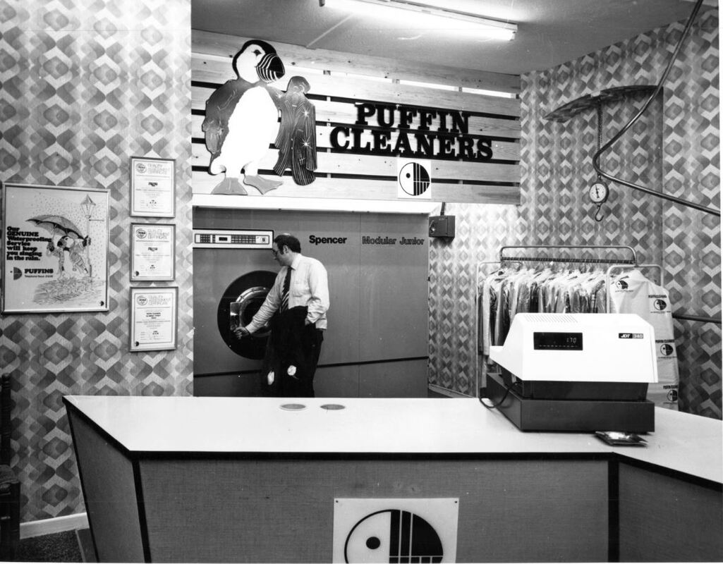 Puffin Cleaners interior 33 Middle Street, Yeovil, 1970's Picture